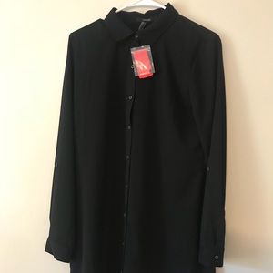 Forever 21 black button up dress